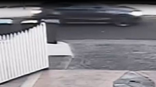 A still from Victoria Police CCTV showing the car alleged to have been involved in the Coburg hit-run.