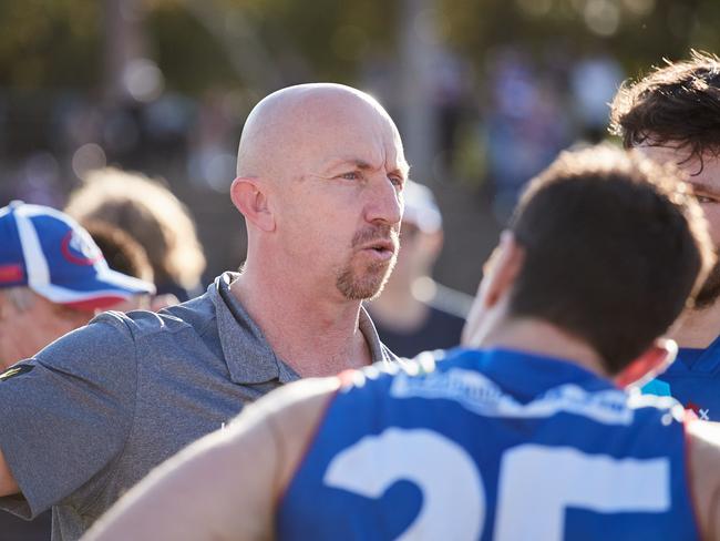 Central District Coach, Roy Laird at Elizabeth Oval, in the match between Central District and North Adelaide, Saturday, July 6, 2019. Picture: MATT LOXTON