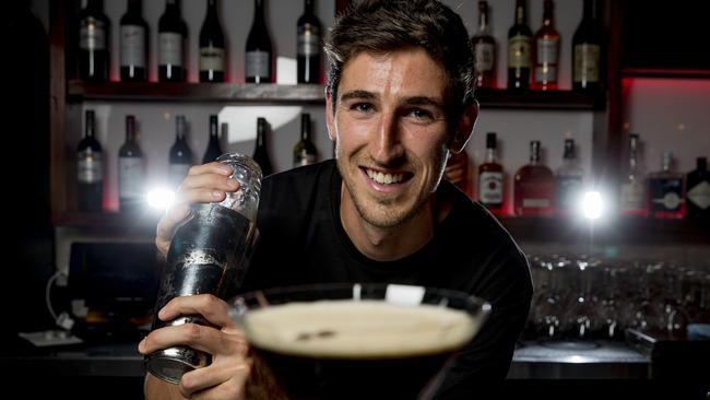 Nobby’s Rock operation manager, Mitch Ryan, with an espresso martini. Picture: Jerad Williams