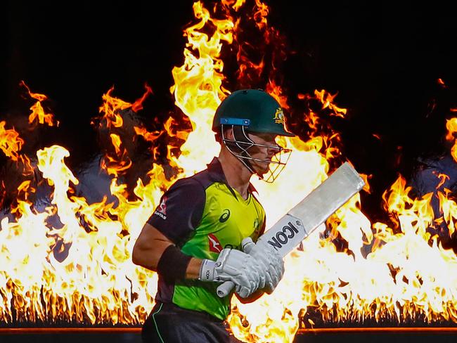 D'Arcy Short walks out to bat at Blundstone Arena on Wednesday. Pic: Getty Images