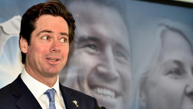 Gillon McLachlan and Paul Little have had some strong debates. Picture: Jay Town