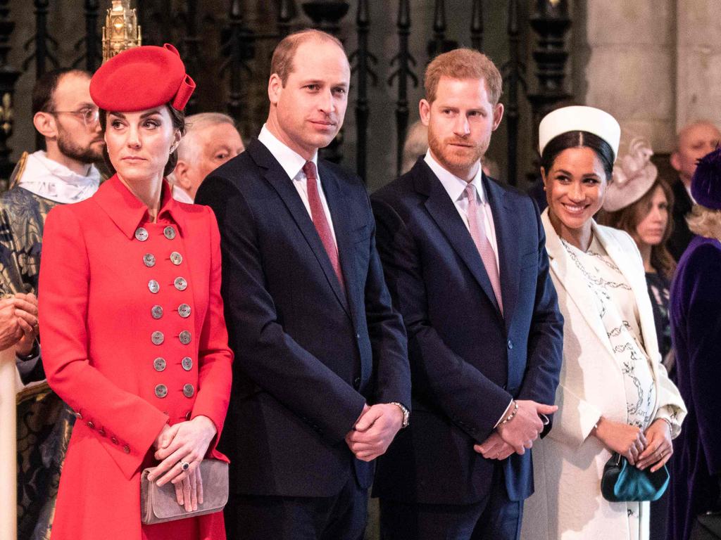 Catherine, Duchess of Cambridge, Prince William, Prince Harry, and Meghan, Duchess of Sussex are apparently no longer the ‘Fab Four’ of the royal family. Picture: AFP