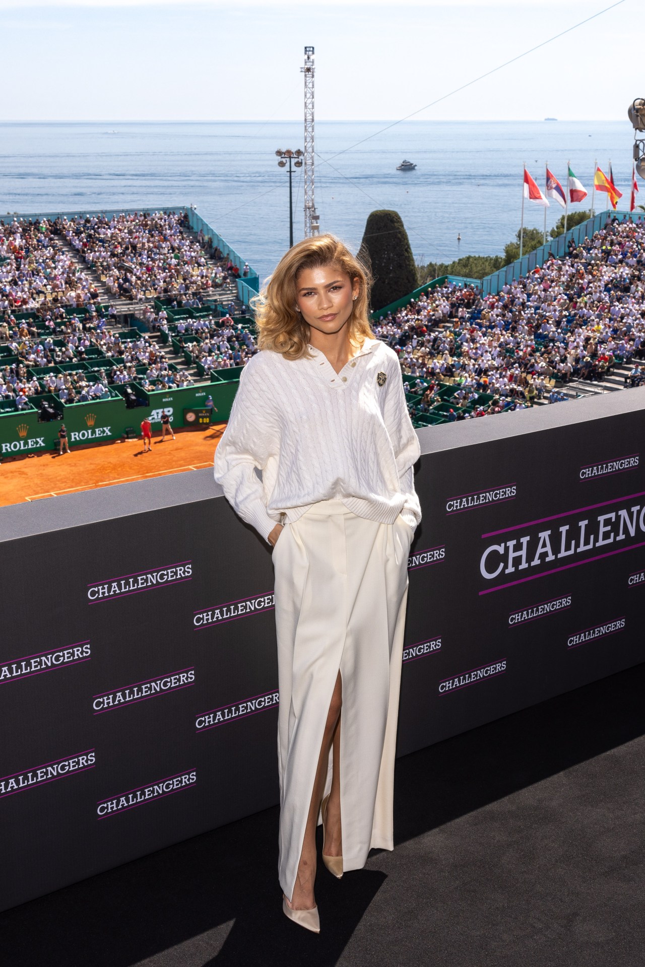 <p>Zendaya wears Brunello Cucinelli and Bulgari.</p>