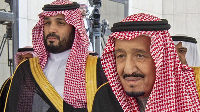 Saudi Arabia's King Salman bin Abdulaziz (R) and Crown Prince Mohammed bin Salman in Riyadh. Picture: AFP.