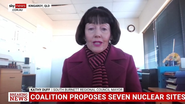 South Burnett Mayor and LNP party member - according to her register of interest - Kathy Duff has embraced the nuclear option and in an interview on Sky News said it was “low impact” compared to renewables, which she said were dividing the South Burnett community. Ms Duff did say that if her community did not want nuclear, she and the council would not want it.