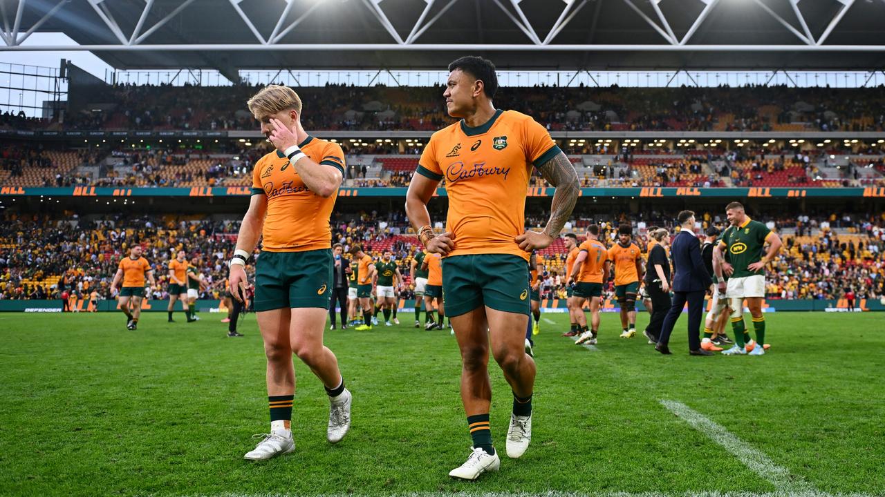 The Wallabies were on the wrong end of a heavy defeat. (Photo by Morgan Hancock/Getty Images)