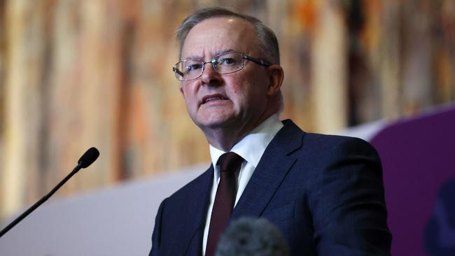 Labor leader Anthony Albanese spoke at an International Women’s Day breakfast in Canberra on Thursday. Picture: NCA NewsWire/Gary Ramage