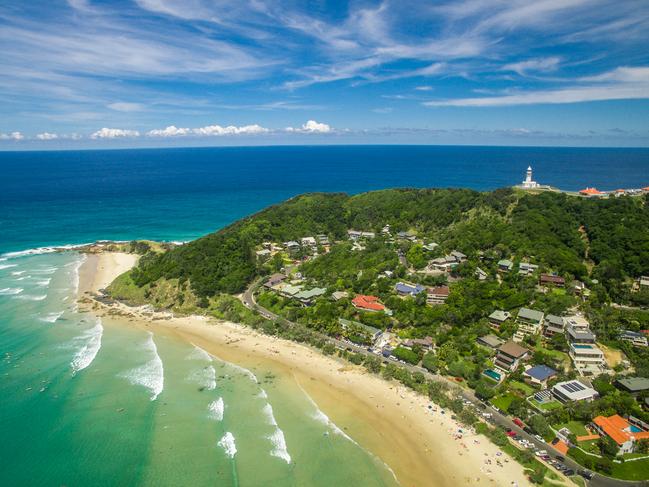 Wategos Beach aerial