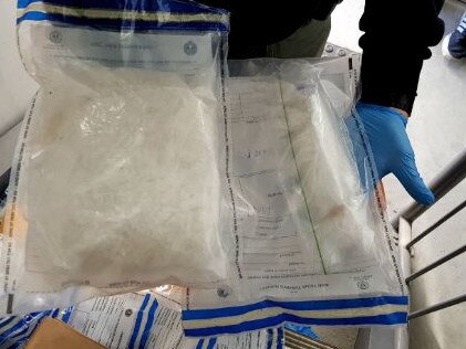 The meth seized during the raid on Rock Machine members. Picture: SAPOL