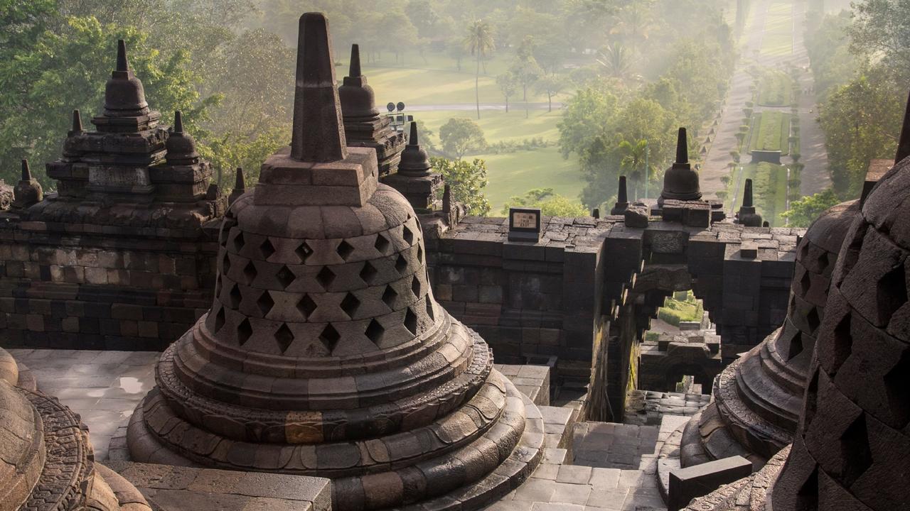 Stupas at top of Borobudur, Indonesia. Picture: Philip Lee Harvey/Lonely Planet. USE WITH T+I PERFECT 10, MAY 5-6 2018 EDITION ONLY