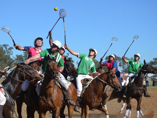 Round three of Chinchilla vs Warwick D grade at the Chinchilla Polocrosse Carnival. July 31, 2016.