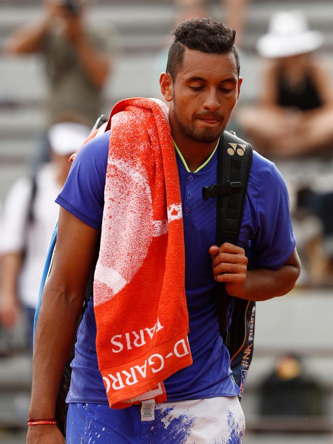 Nick Kyrgios last played at the French Open in 2017, where he was knocked out in the second round by American Kevin Anderson. Picture: Adam Pretty/Getty Images