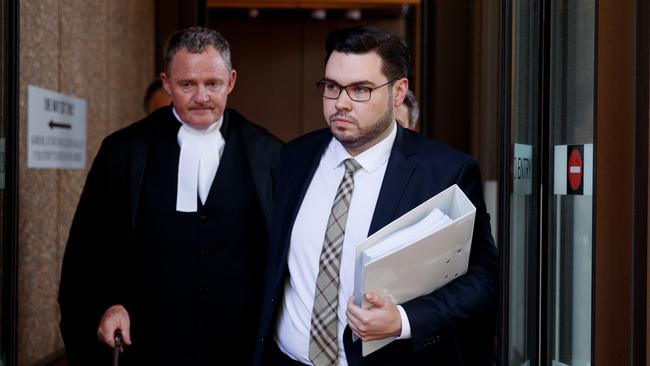 Bruce Lehrmann leaves the Federal Court in Sydney.