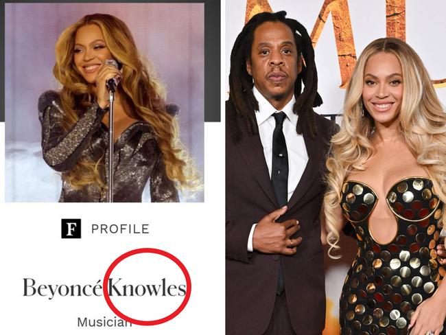 Beyonce's entry on the Forbes power list.