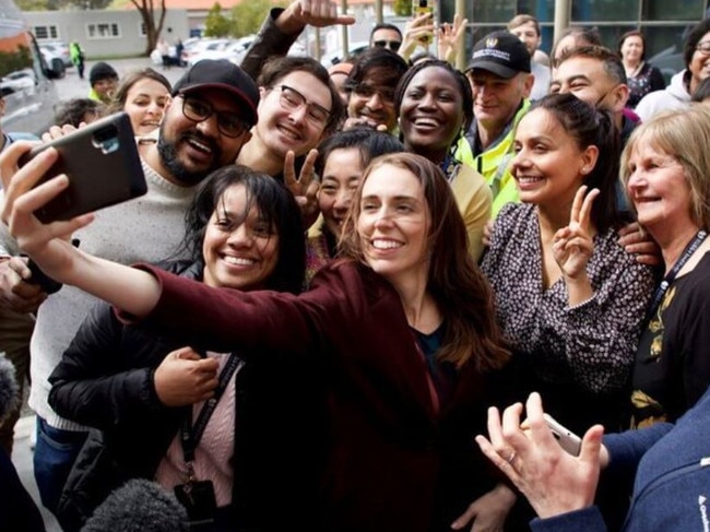 Jacinda Ardern has been criticised for breaking her government's own social distancing guidelines with this selfie.