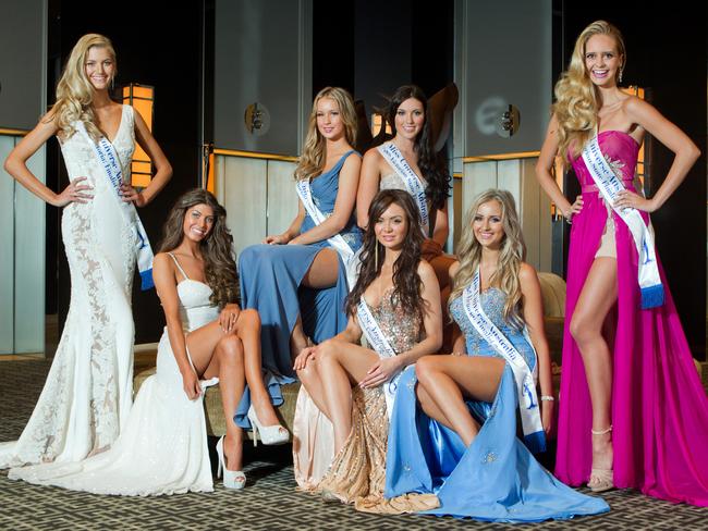 Victorian Miss Universe Contestants in 2013: Mary Vitinaros, Natasha Leevi Harris, Chontelle Berryman, Sarah Macleod Bourke, Olivia Wells, Sarah Czarnuch, Saasha Burns.