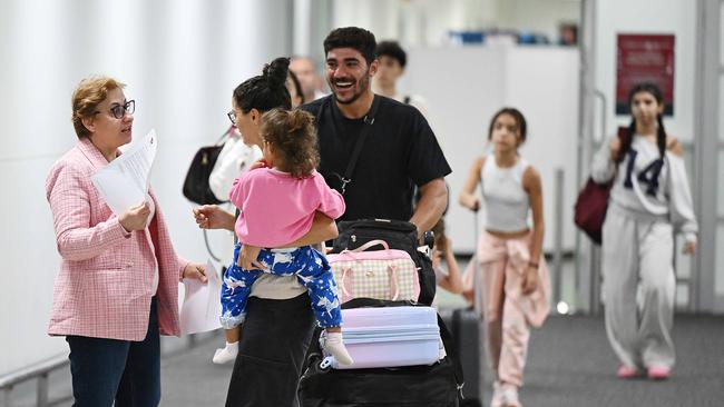 More arrivals from the emergency repatriation flight from Lebanon. Picture: Lyndon Mechielsen/Courier Mail