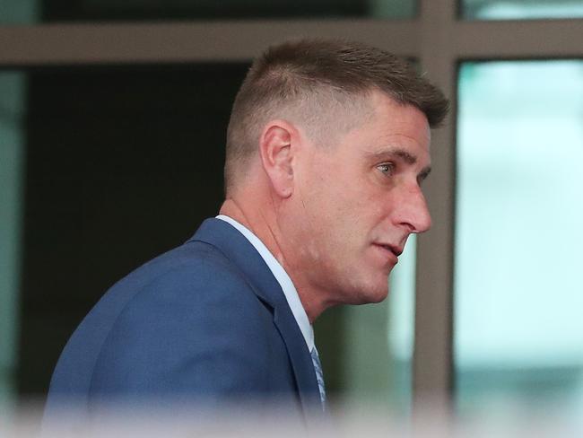 Kent Albert Stephenson a local tradesmans from Upper Ferntree Gully was arrested and charged a week and a half ago by Knox SOCIT with 13 counts of historical rape, attempted rape and sexual assault, between 2018 and 2023. Pictured leaving Melbourne Magistrate court. Friday, September 6. 2024. Picture: David Crosling