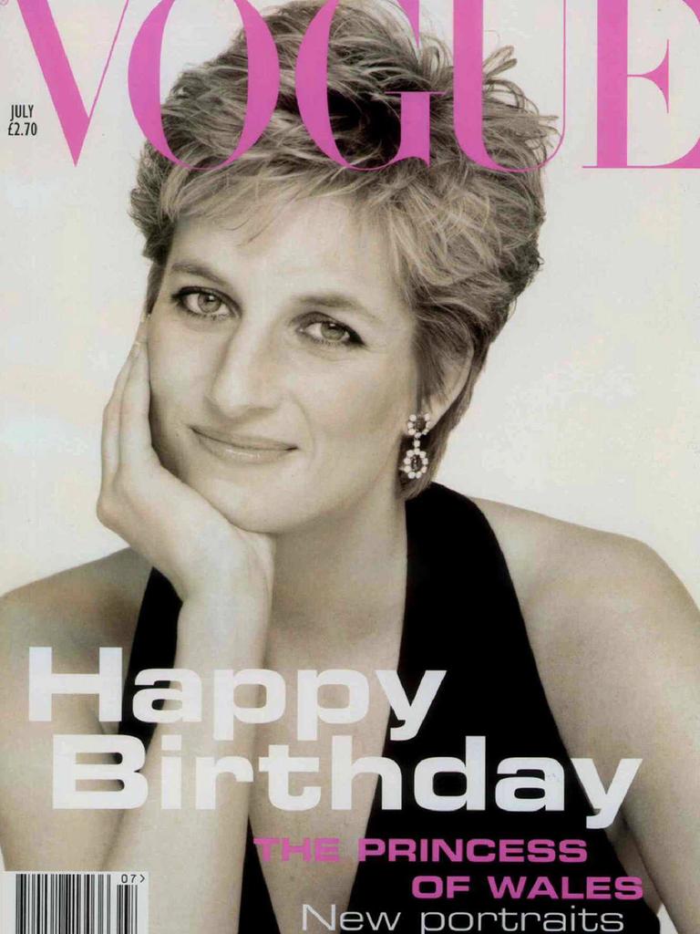 Princess Diana on the cover of Vogue magazine for her birthday in 1994.