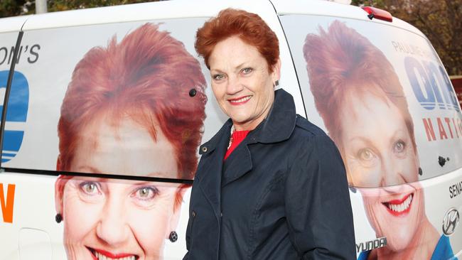 Pauline Hanson campaigns in Launceston Tasmania.