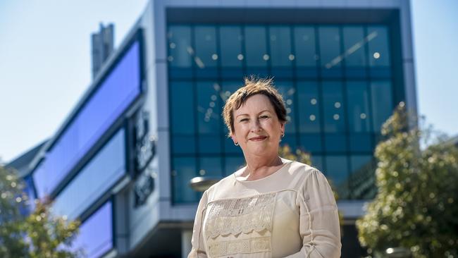 CALHN chief executive Lesley Dwyer said with KordaMentha’s help the organisation had saved $57m in its first year of the recovery program but faces a $120m deficit this financial year.. Picture: Roy VanDerVegt