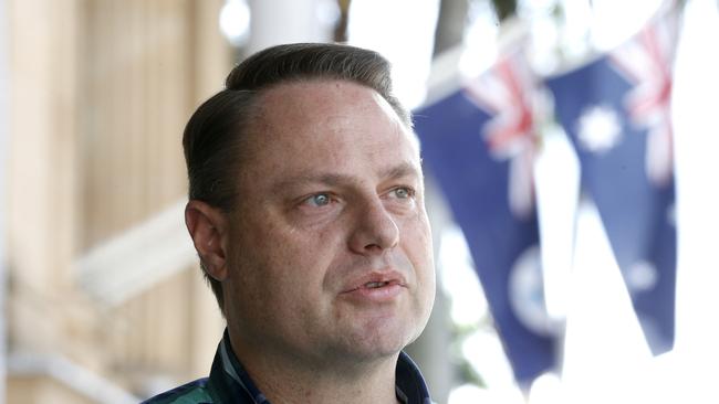 Adrian Schrinner, after his victory for Lord Mayor in the Brisbane City Council election, City Hall Brisbane, Sunday 29th March 2020 - Photo Steve Pohlner