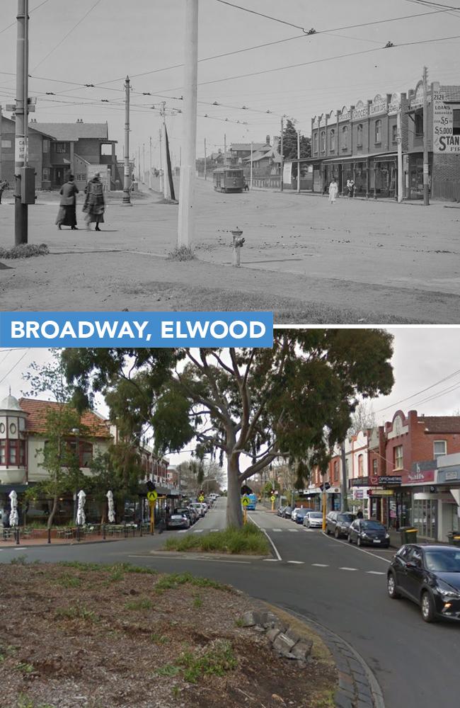 Broadway, Elwood, between 1920 and 1954. Pictures: State Library of Victoria / Google