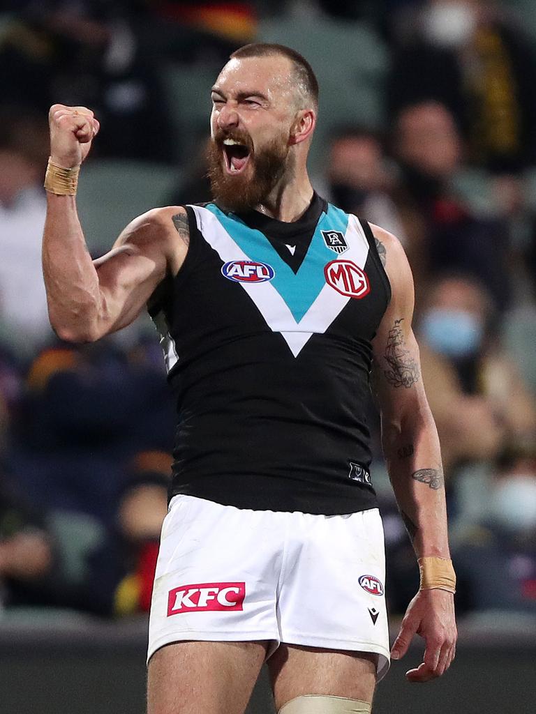 Cairns product, Port Adelaide’s Charlie Dixon. (Photo by Sarah Reed/AFL Photos via Getty Images)