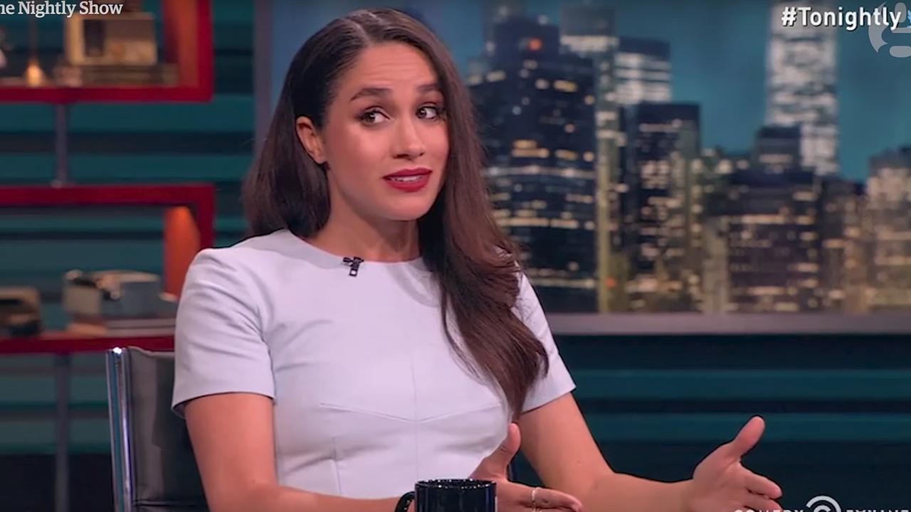 Meghan Markle called Donald Trump misogynistic in a 2016 interview on The Nightly Show with Larry Wilmore. Picture: The Nightly Show