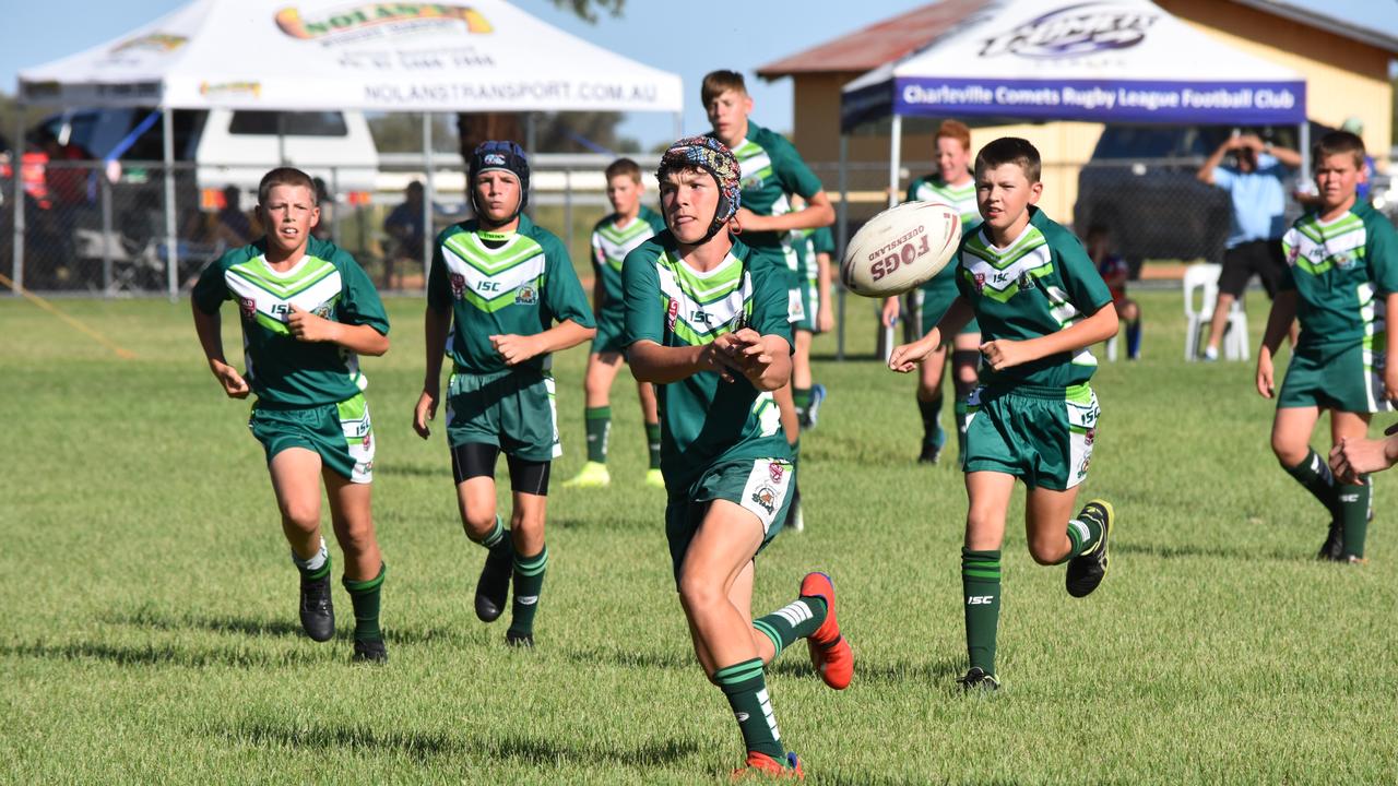 Benderoo/Roma Saints v Lowood Stags U14. Adrian Vowles Cup 2020.