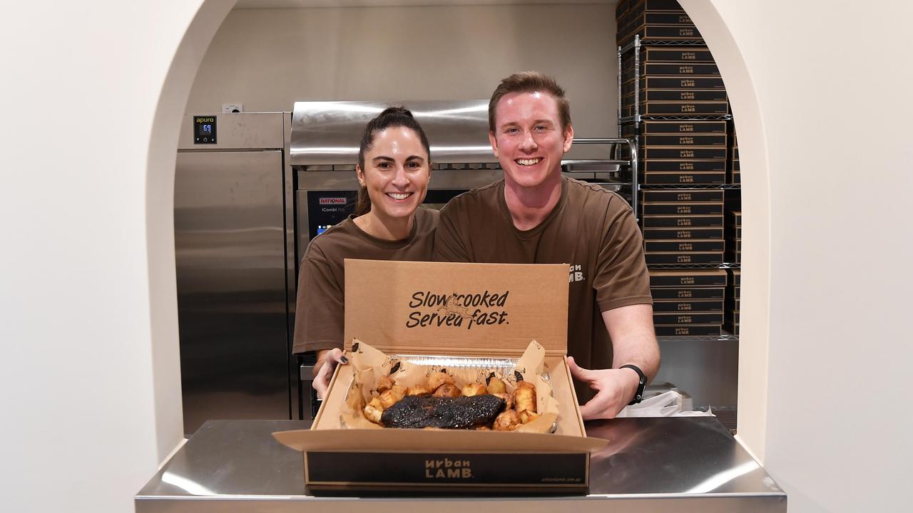 Katrina and Ben Dickens are opening Urban Lamb takeaway store at Buddina, specialising in slow-cooked lamb and potatoes. Photo: Patrick Woods.