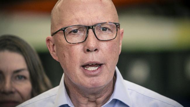 Peter Dutton has declined to back Labor’s energy plans. Picture: NewsWire / Glenn Campbell