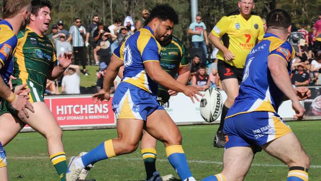 Elia Morisio on his way to a chip-chase try for St Patricks. Picture: Steve Montgomery