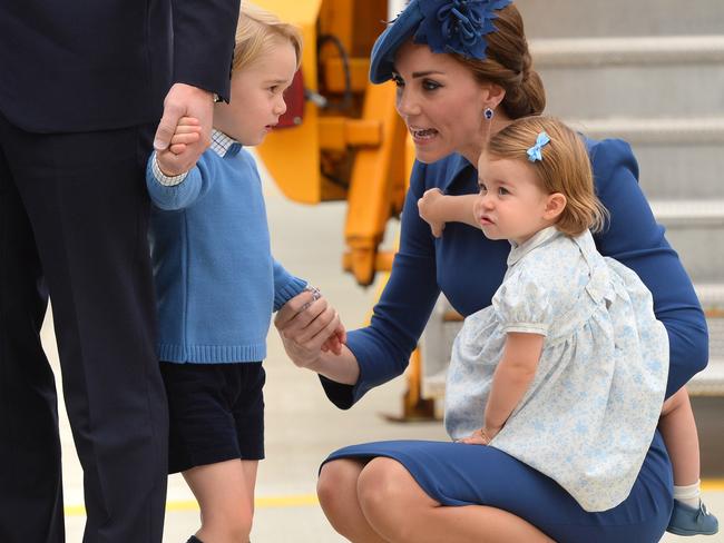 Catherine, Duchess of Cambridge, with her two children Prince George and Princess Charlotte. Picture: Dominic Lipinski.