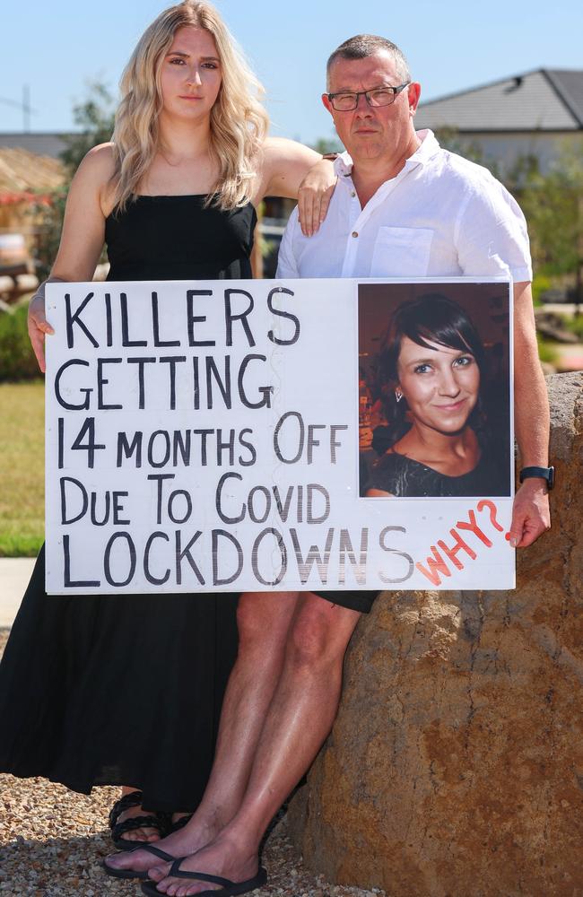 Boyd Unwin, pictured with his daughter Bianca, lost his daughter Katie Haley, who was beaten to death by her partner. Picture: Brendan Beckett