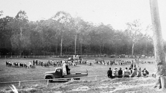 Victory Day celebrations, Nerang Showgrounds, Nerang, Queensland. August 15, 1945. Picture: Gold Coast Local Studies Library.