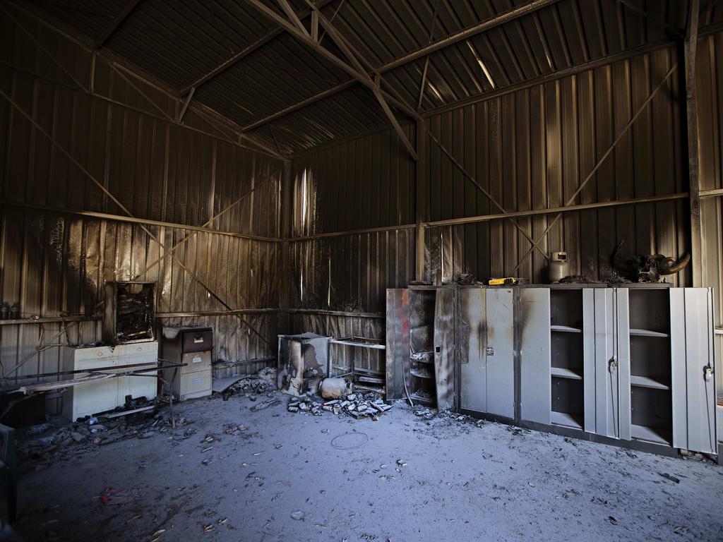 Inside Wytaliba rural fire brigade on the 13th of November 2019. Bushfires ripped through the small community of Wytaliba on the 9th of November 2019. Photographer: Adam Yip