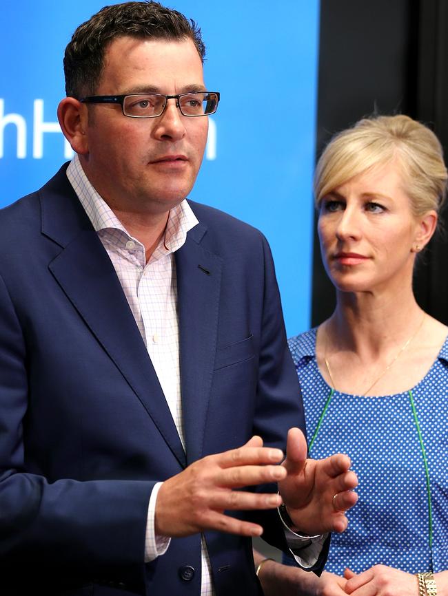 Daniel Andrews with his wife Catherine. Picture: Tim Carrafa