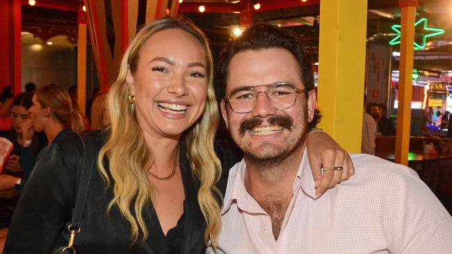 Madison Reinhardt and Calum Ball at the opening of Hijinx Hotel, Surfers Paradise. Pic: Regina King (copyright restrictions apply 07 55322193). "FEES APPLY, ONE TIME USE, NO ON-SELL OR ON-PASS". Pic for The Inside Word GC Bulletin ONE TIME USE ONLY. Please call for permission to use