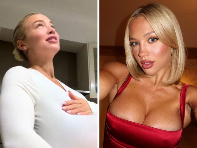 Tammy Hembrow has sparked backlash for her fake pregnancy announcement. Picture: TikTok/@tammyhembrow