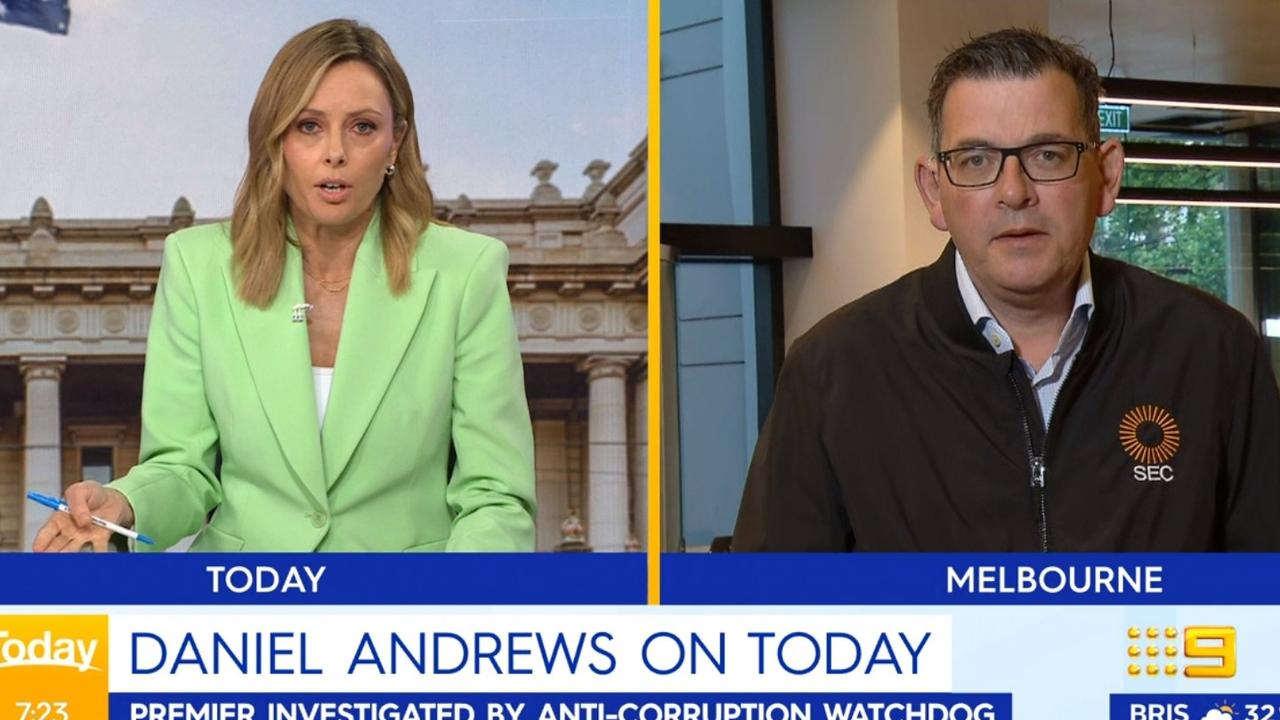 Daniel Andrews was grilled by Ally Langdon on the Today Show.