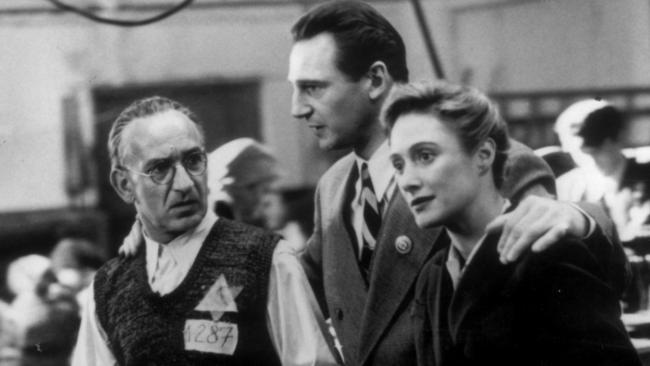 Ben Kingsley with Liam Neeson and Caroline Goodall in Schindler's List.