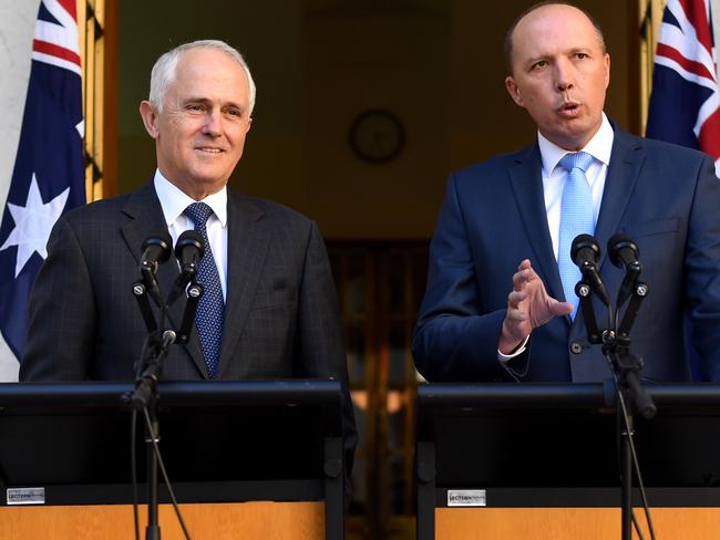 Prime Minister Malcolm Turnbull and Immigration Minister Peter Dutton announce the changes on Tuesday Picture: Lukas Coch / AAP