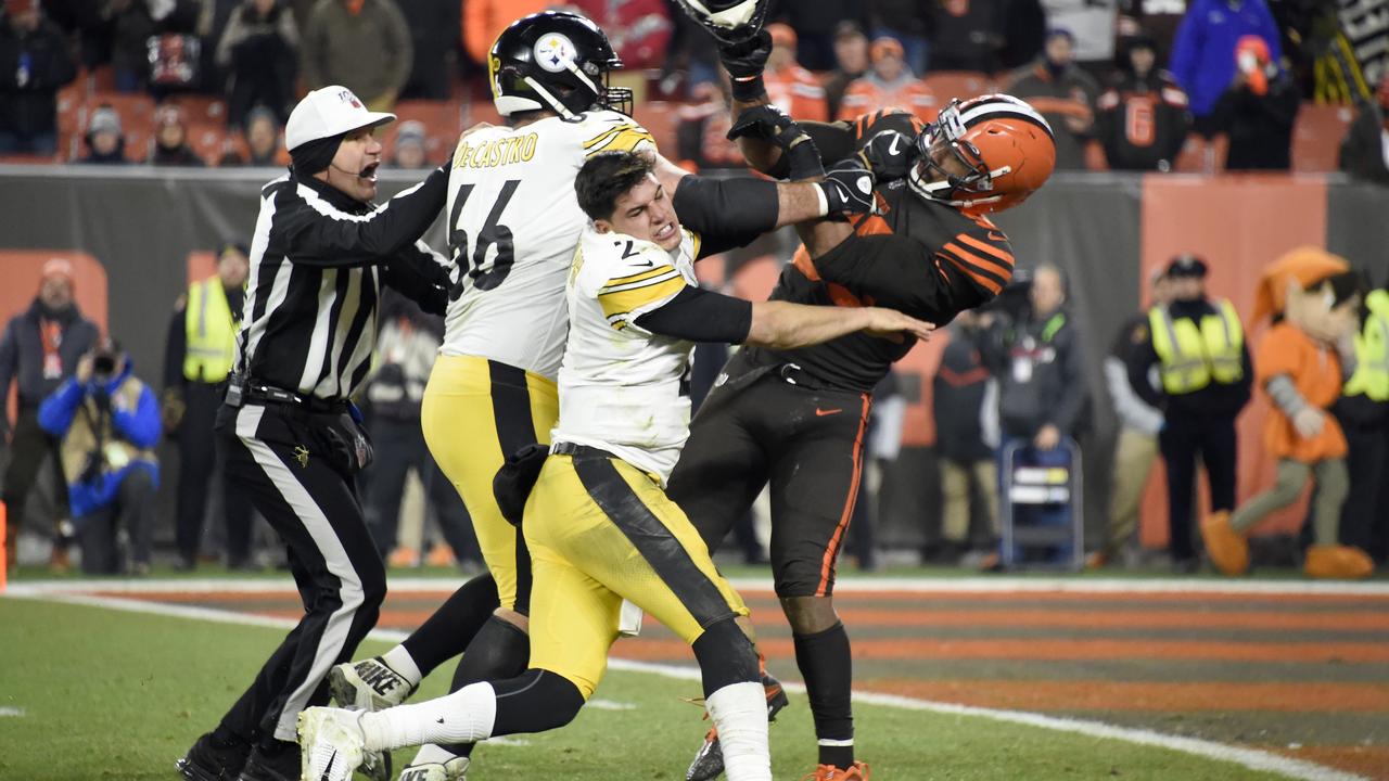 Myles Garrett Assaulting Mason Rudolph Helmet Smash Browns Vs. 