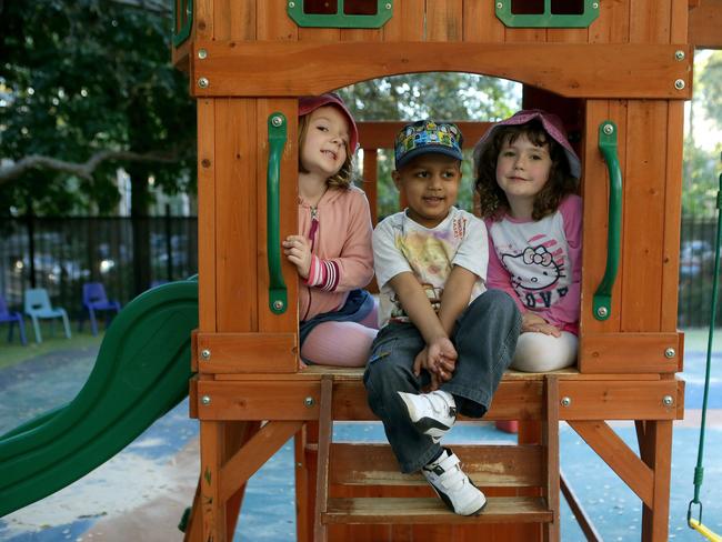 Xavier, 3, (middle) with friends Sophia Read, 4, and Georgia Neilson, 4.