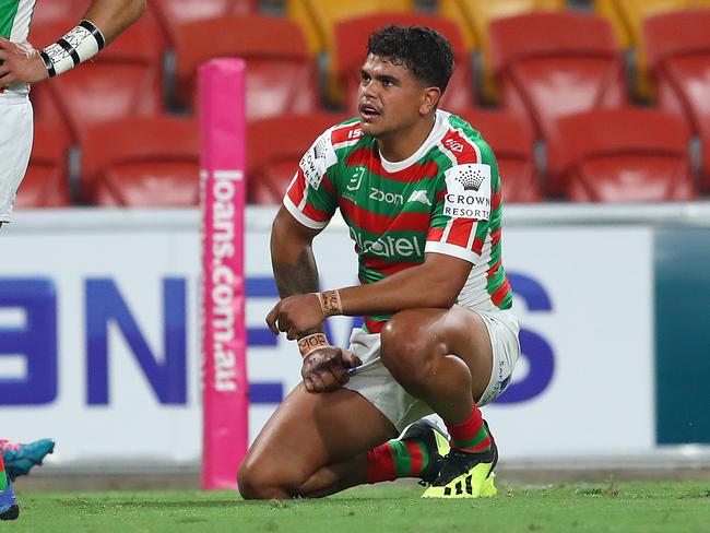 Latrell Mitchell is yet to impress at fullback for the Rabbitohs. Picture: Jono Searle/Getty Images