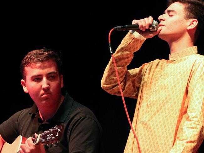 Ali Raza sings during the show.