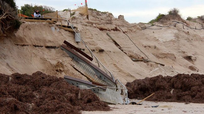 Sand dune erosion at West Beach.