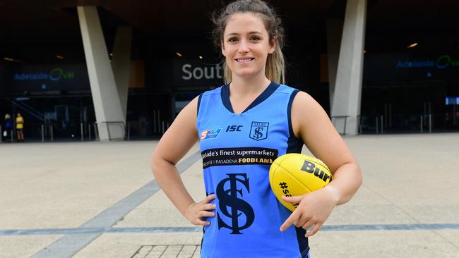 Sturt star Georgia Bevan will be a key player for the Double Blues in Sunday’s grand final. Picture: Mark Brake