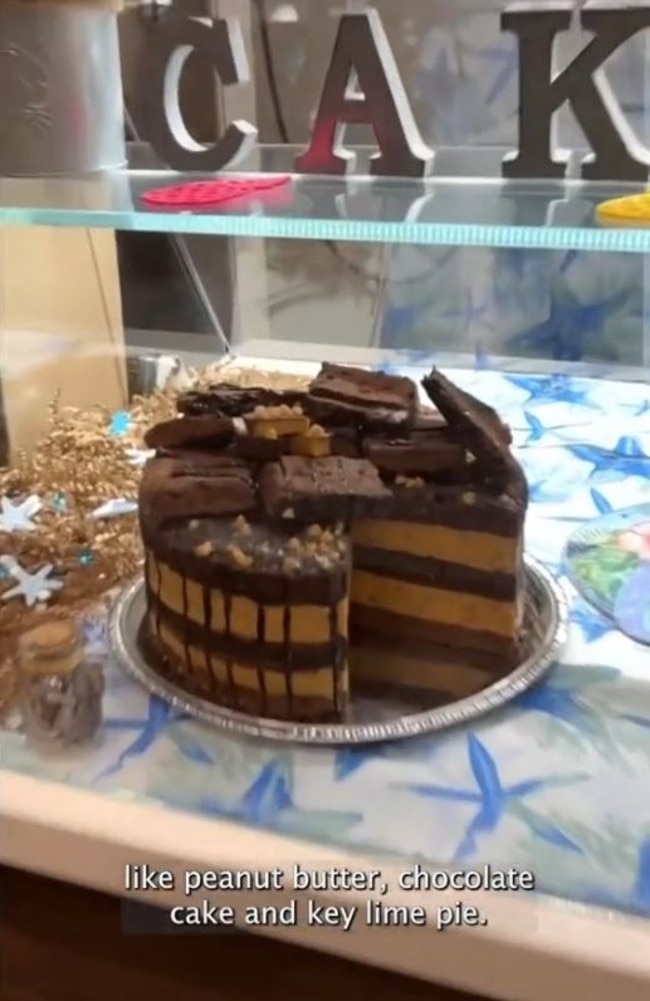 She also encouraged her 1.2 million TikTok followers to check out the bakery, particularly the peanut butter, chocolate cake. Picture: TikTok/seemagetsbaked